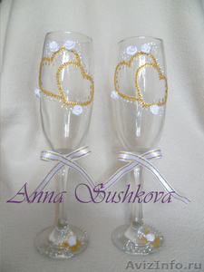 Свадебные бокалы ручной работы в Липецке - Изображение #2, Объявление #318999