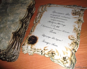 Изготовить свадебные приглашения ручной работы можно у нас в Липецке Gold Zebra - Изображение #4, Объявление #335973